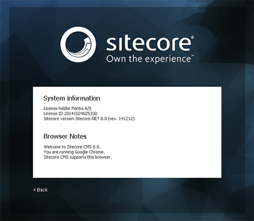 license information sitecore 8