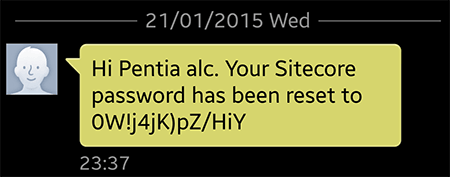 password recovery text message